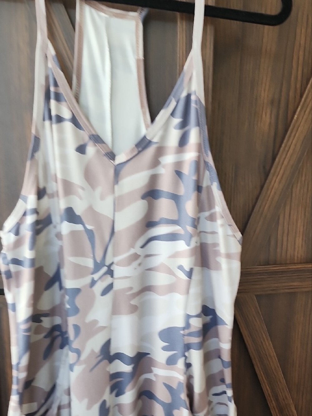 Sleeveless Camo Print Maxi Dress - Neutral Tones - Picture 6 of 7
